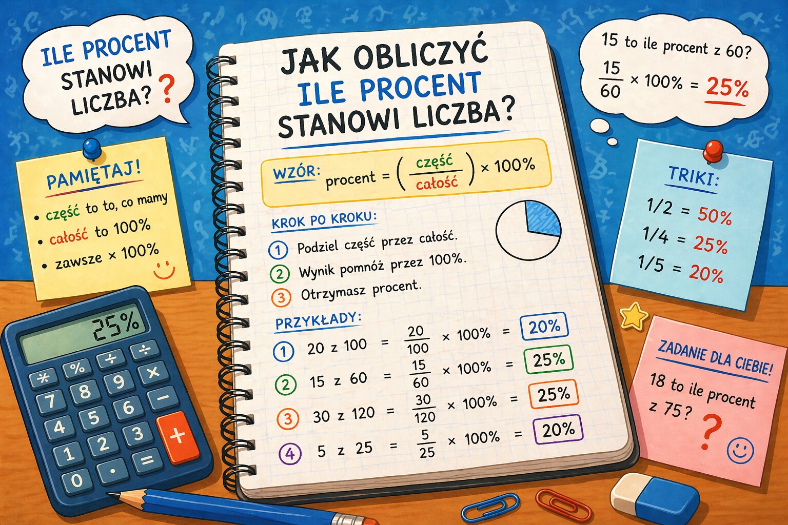 Jak obliczyć ile procent stanowi liczba – krok po kroku