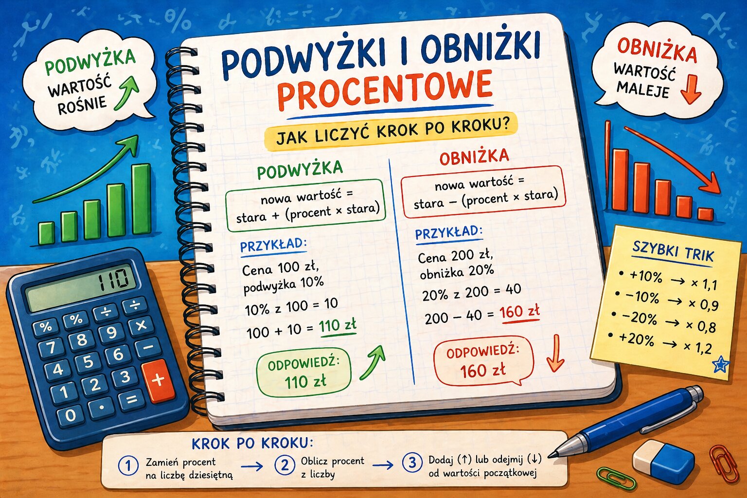 Podwyżki i obniżki procentowe – jak liczyć krok po kroku