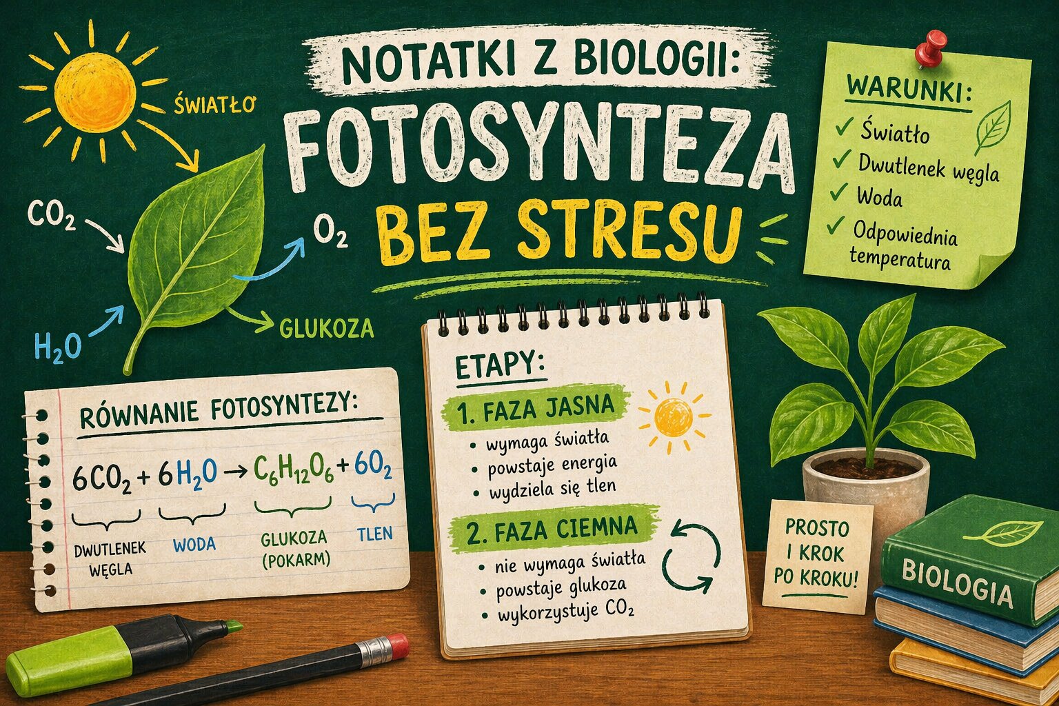 Notatki z biologii: fotosynteza bez stresu