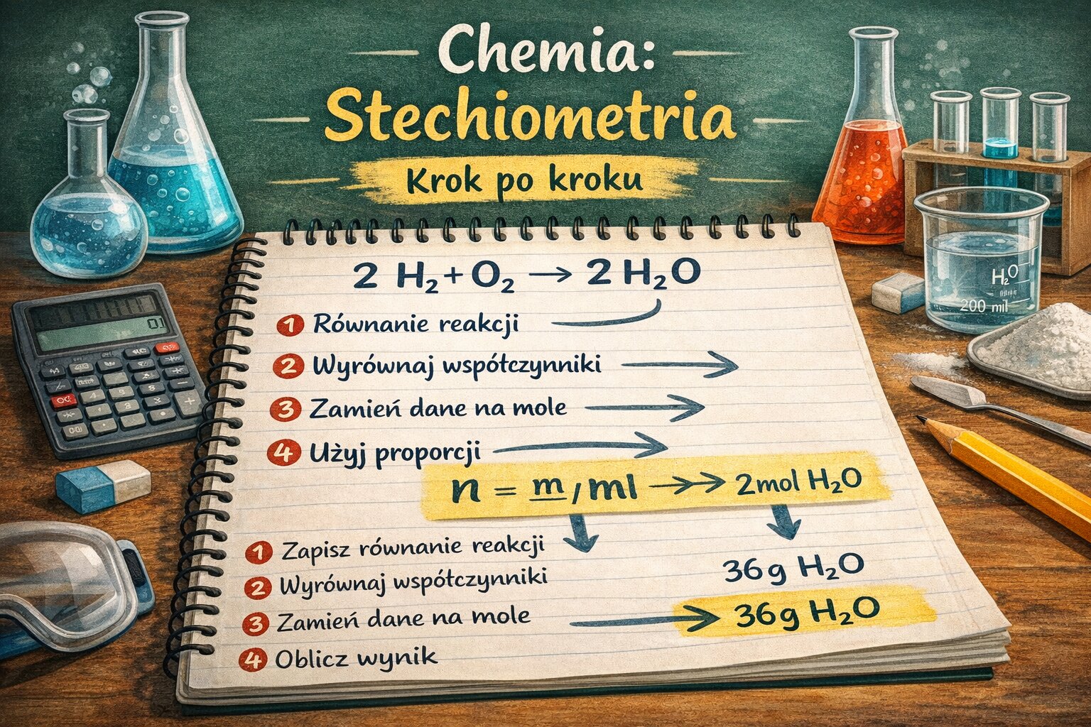 Chemia: stechiometria krok po kroku – jak rozwiązywać zadania bez błędów